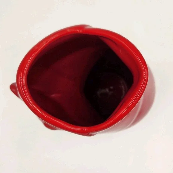 Gurgle Pot - Fish Shaped - Red - 9.25" Tall Water Pitcher/Vase - Stoneware 2006 - Picture 9 of 9